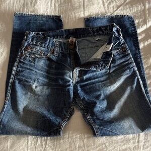 Vintage Silver Jeans Men's Classic Straight Blue Denim